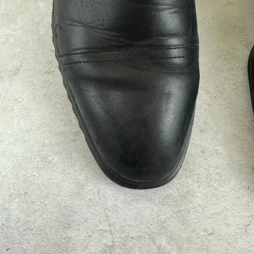 ECCO ST.1 Hybrid Mens 10-10.5 Black Leather Cap Toe Derby Dress Shoes EU 44